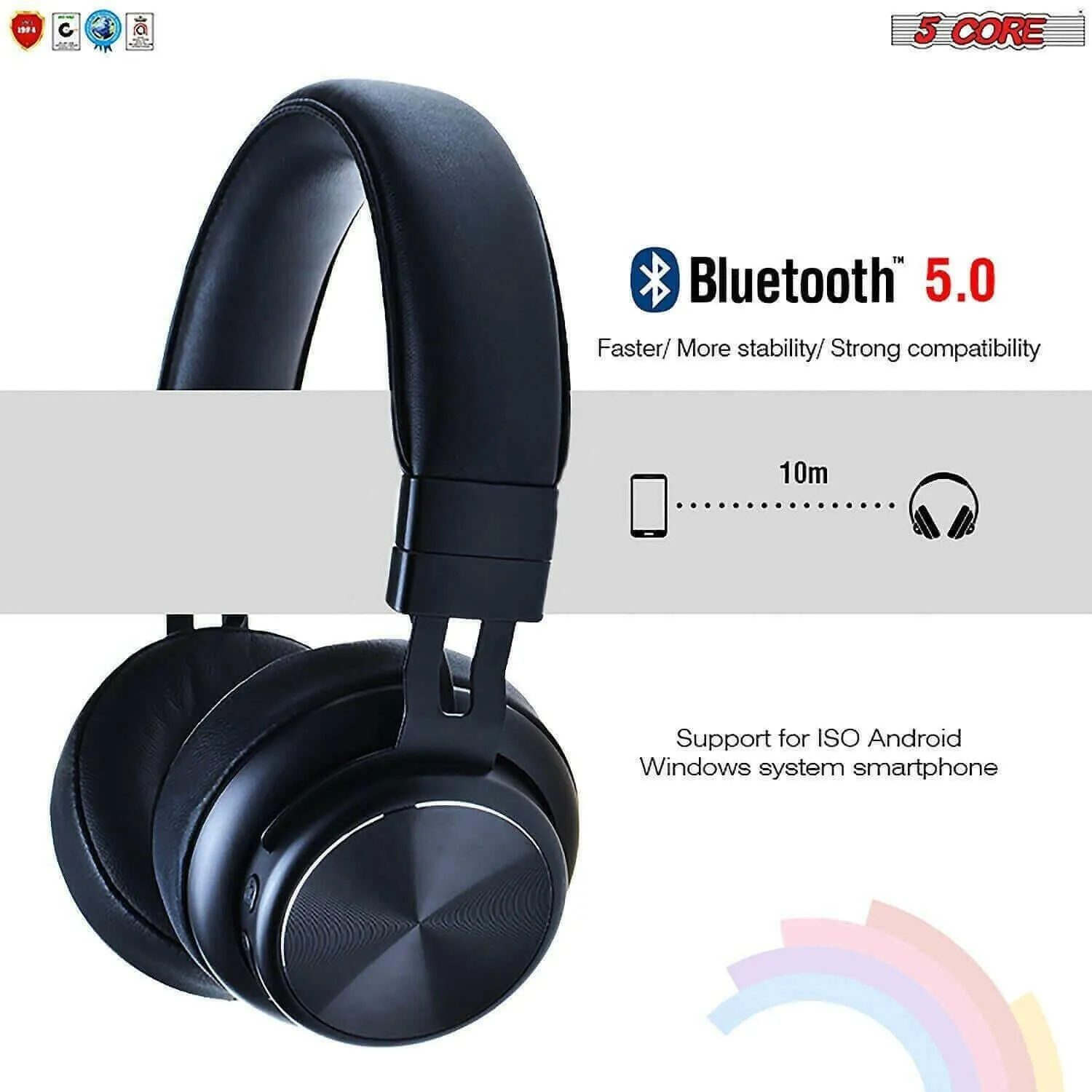 5Core Premium Headphone inbuilt Mic Over Ear Wireless Headset