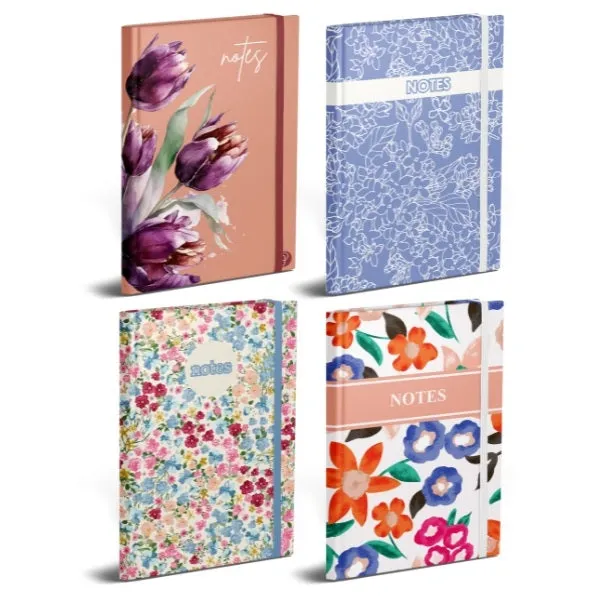 A6 Floral Notebook - Single Assorted Compact Size Lined Cute Design