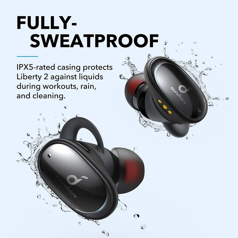 Anker Soundcore Liberty 2 Wireless Earbuds, Diamond-Inspired Drivers, 32H Playtime, HearID Personalized Sound, Bluetooth 5.0, Bluetooth Headphones, 4 Mics with Uplink Noise Cancellation