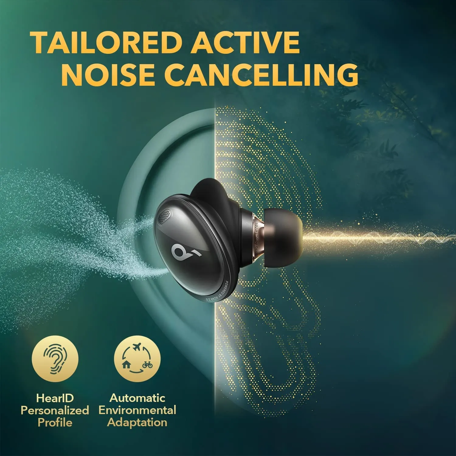 Anker Soundcore Liberty 3 Pro Noise Cancelling Earbuds, True Wireless Earbuds with ACAA 2.0, HearID ANC, Fusion Comfort, Hi-Res Audio Wireless, 6 Mics for Calls, 32H Playtime - Midnight Black