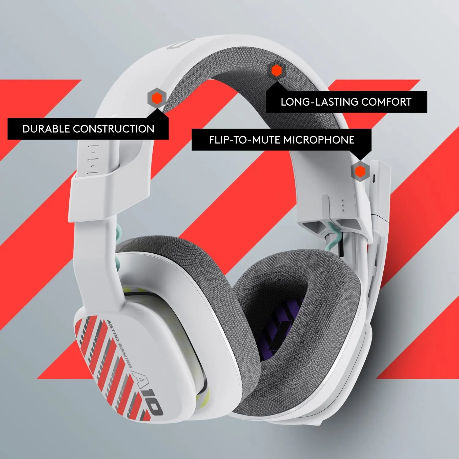 ASTRO Gaming A10 Gaming Headset Gen 2 Wired Headset - Over-Ear Gaming Headphones with Flip-To-Mute Microphone, 32 Mm Drivers, for Playstation 5, Playstation 4, Nintendo Switch, PC, Mac - White