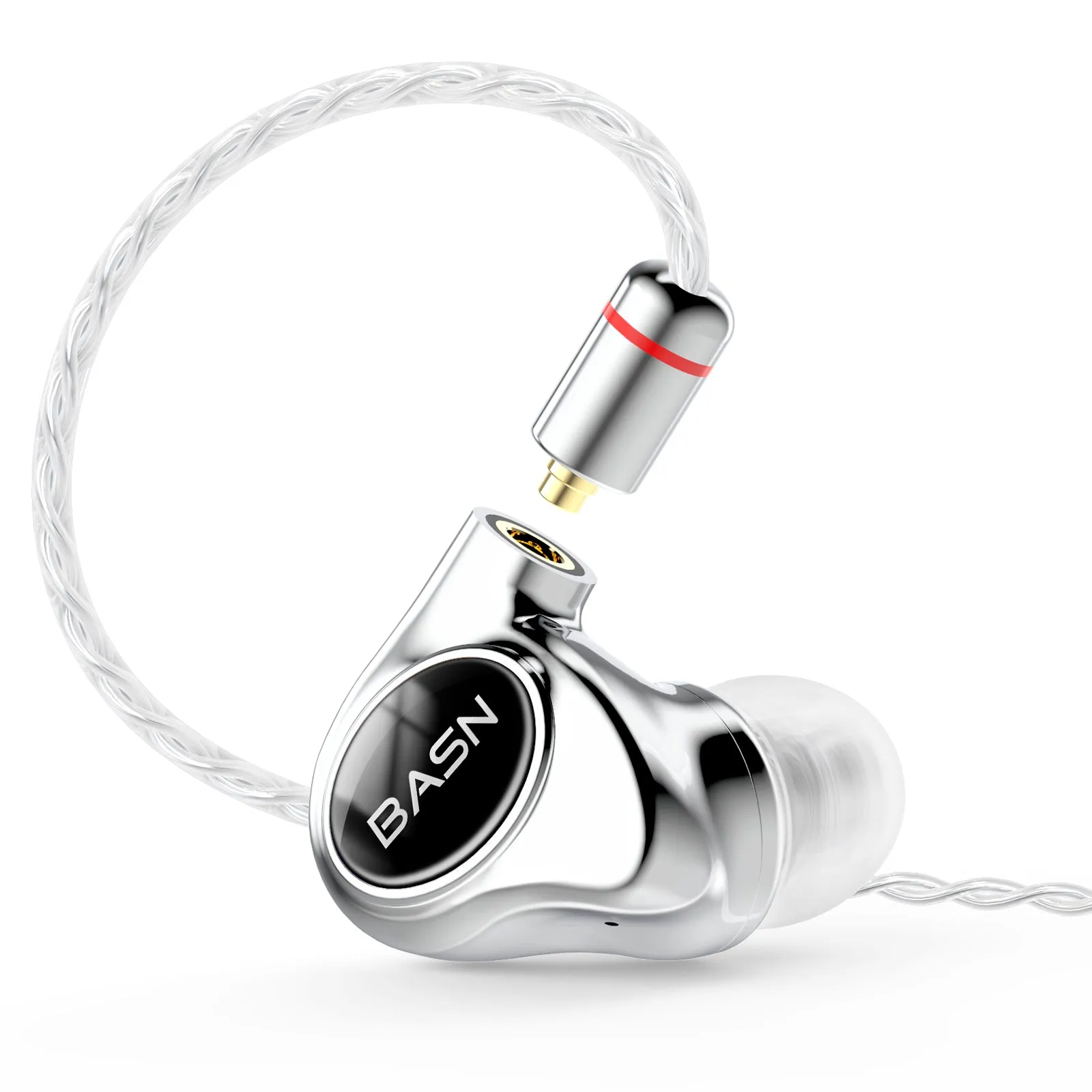 BASN Metalen PRO 4 drivers (2DD 2BA) In-Ear Monitor Headphones (White)