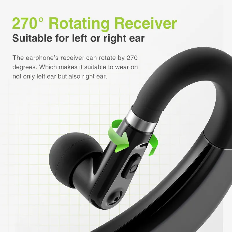 Bluetooth Earphone Wireless Headphones Handsfree Earbud Headset With HD Microphone