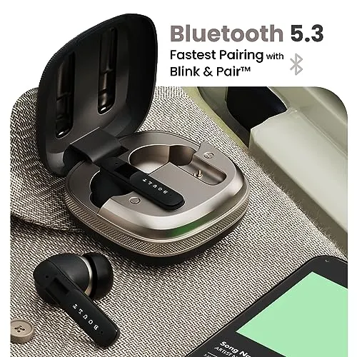 Boult Audio Newly Launched W50 Bluetooth Truly Wireless in Ear Earbuds with 50H Playtime, Quad Mic ENC, 45ms Low Latency Gaming, Dual Tone Fast Charging Case, 13mm Bass Drivers, IPX5 TWS (Ash Black)