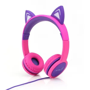 Cactus Watch On-Ear Comfort Headphones Pink & Purple Cat Ears