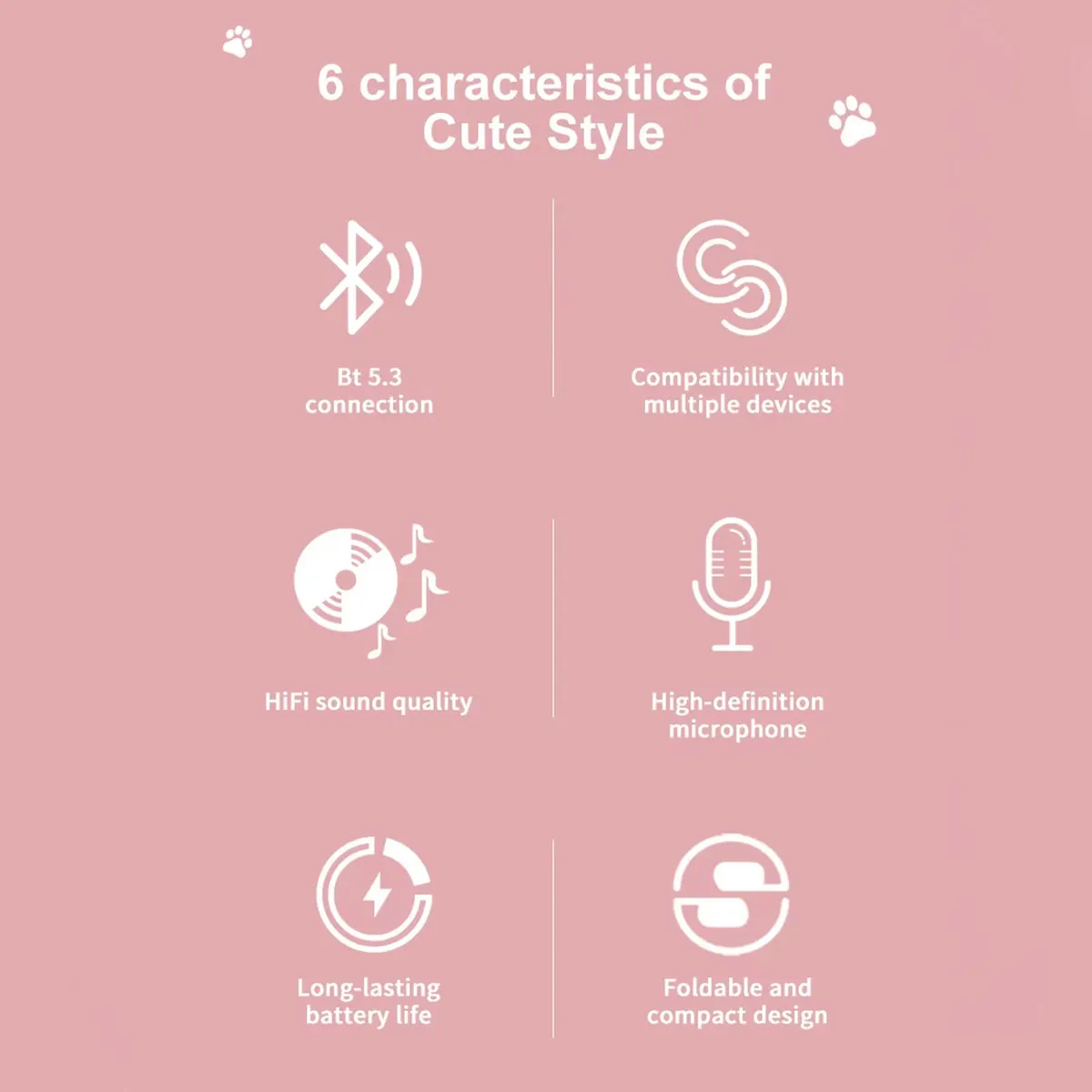 DOQAUS TO1 Bluetooth Kids Headphones with Mic-Pink