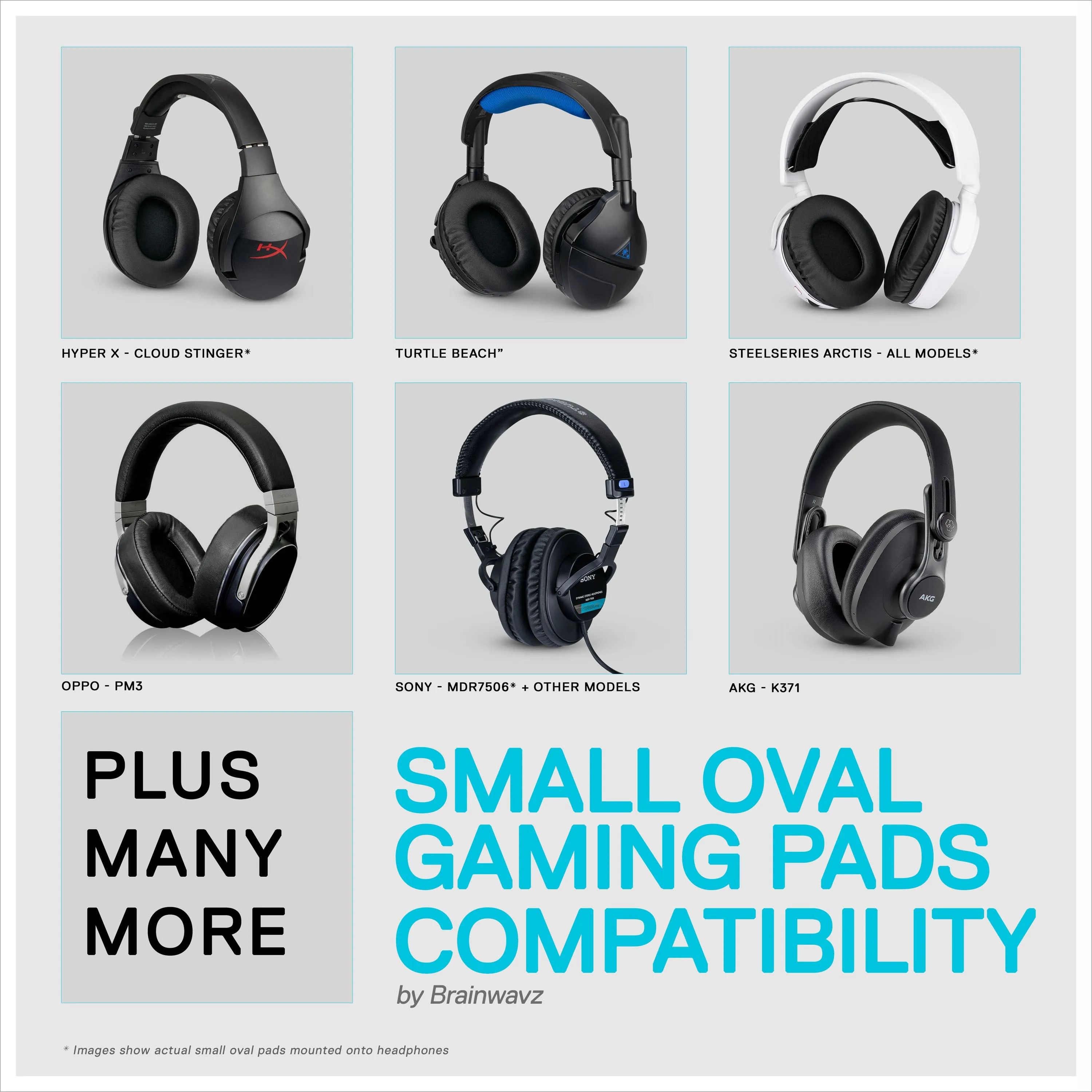 Enhanced Gaming Headphone Earpads - Small Oval - PU Leather w/ Cooling Gel & Memory Foam for Steelseries, Hyperx, Sony MDR-7506, AKG, Turtlebeach, Sennheiser & More