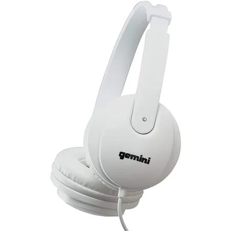 Gemini DJX-200WHT Professional Over the Ear DJ Headphones, White