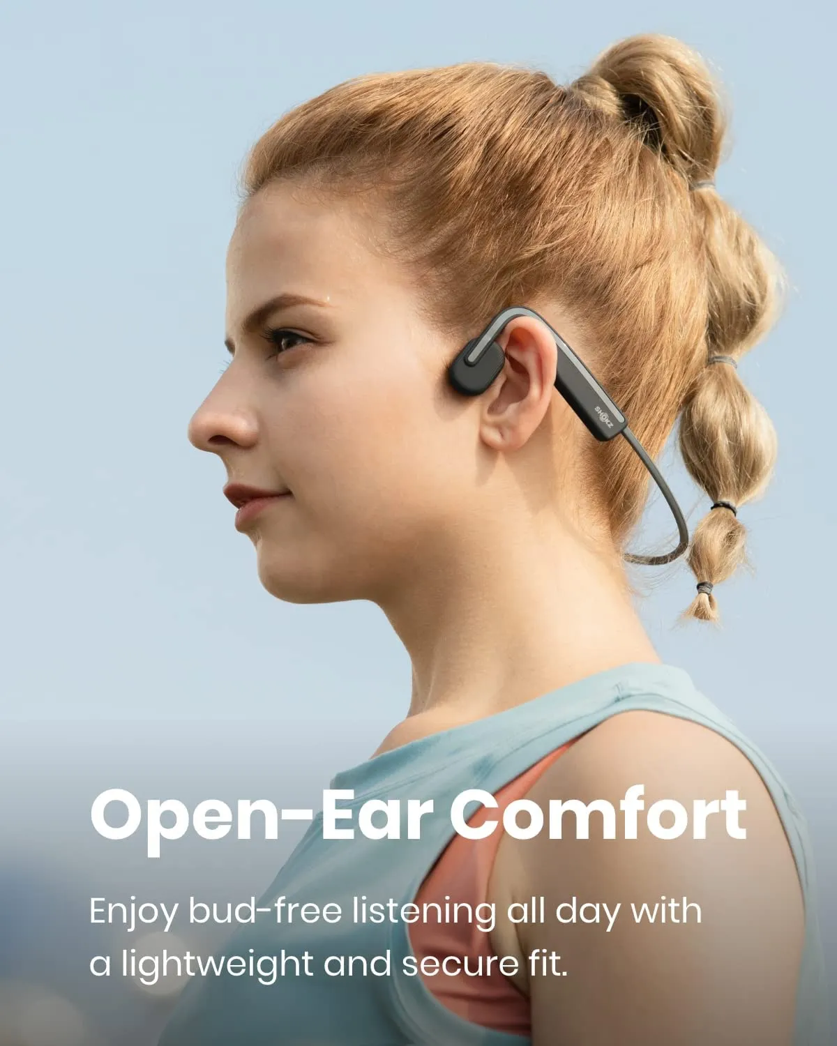 ITEM# 0131   OpenMove - Open-Ear Bluetooth Sport Headphones - Bone Conduction Wireless Earphones - Sweatproof for Running and Workouts, with Sticker Pack (Watch Video)