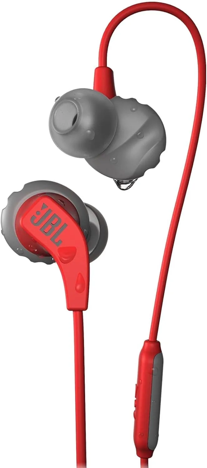 JBL ENDURANCE RUN Sweatproof Wired Sports In-Ear Headphones (Red)