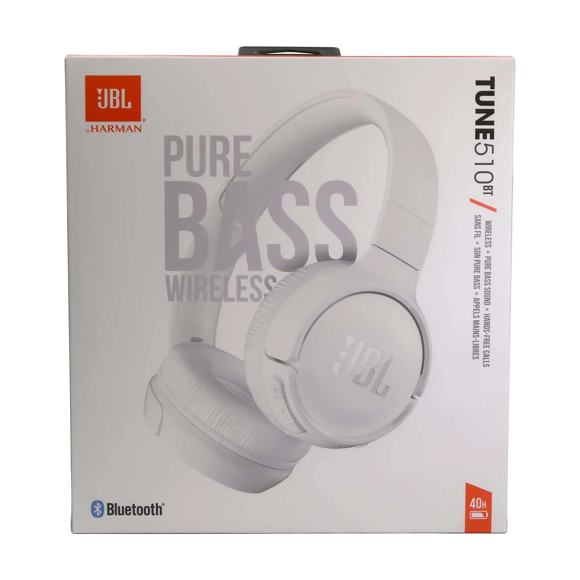 JBL Tune 510BT Wireless On-Ear Headphones (White)