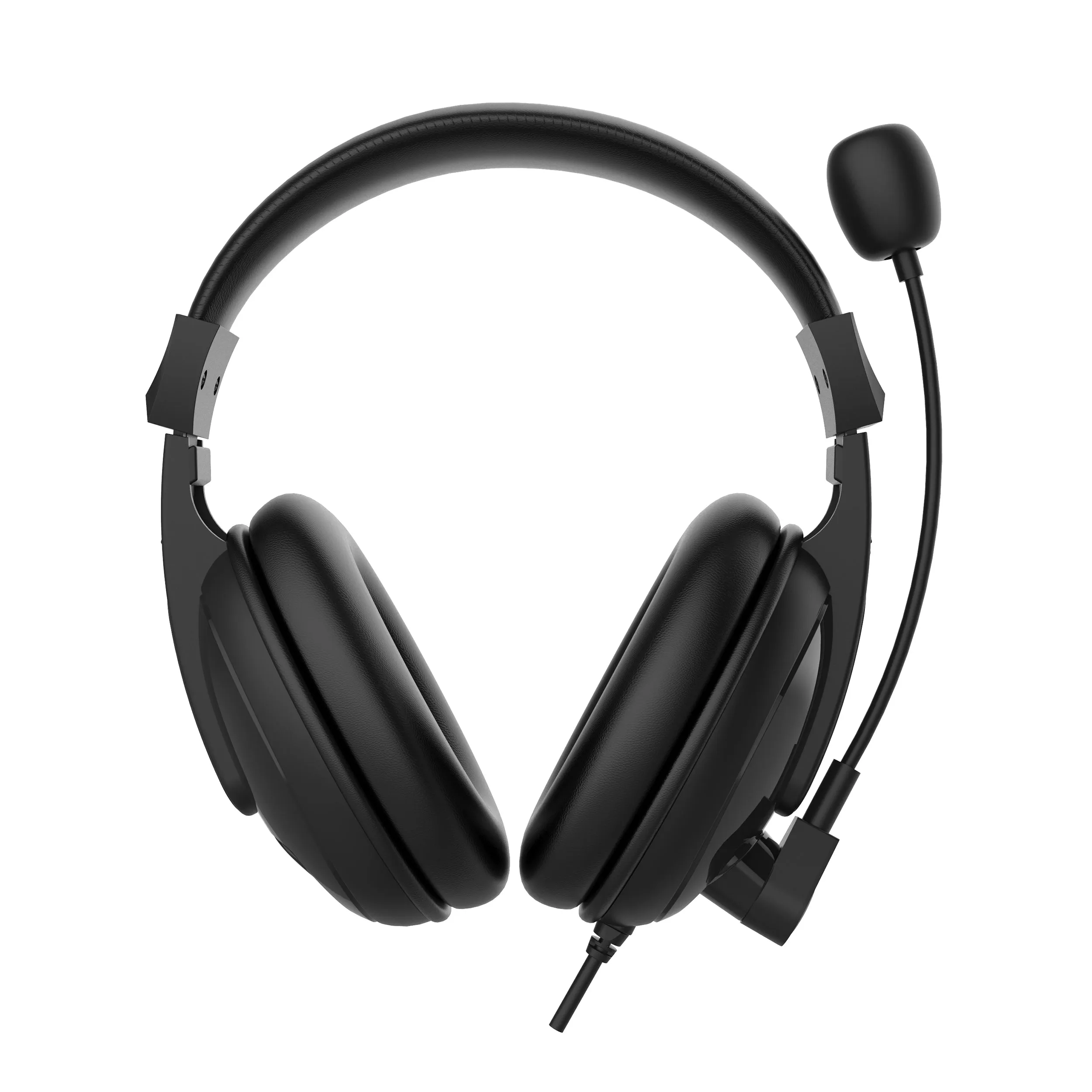 m360 Deluxe Multimedia Stereo USB Headset - Adjustable Microphone - Lightweight Comfortable Design - Soft Eco Leather Ear Cushions - Over Ear - Black - HS3500SU