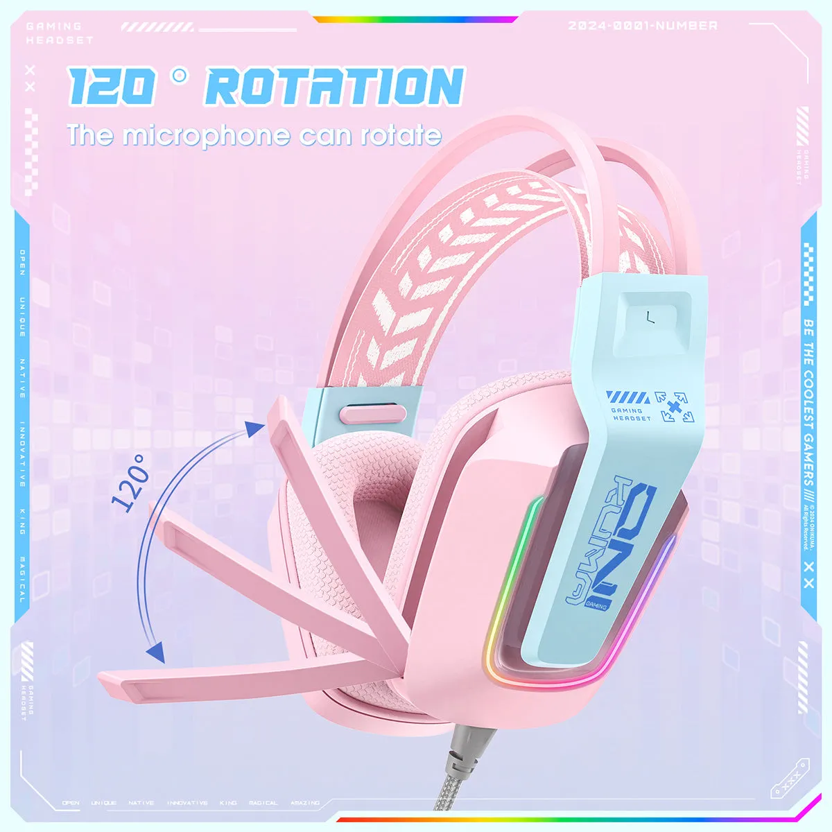 ONIKUMA X13 RGB Wired Gaming Headset with Microphone