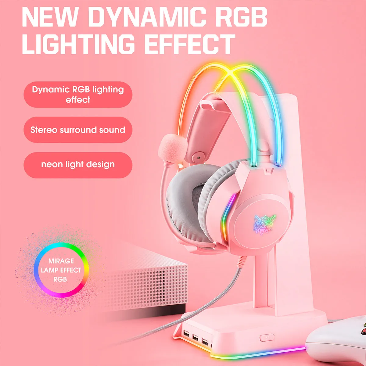 ONIKUMA X26 Cat Ear RGB Wired Gaming Headset