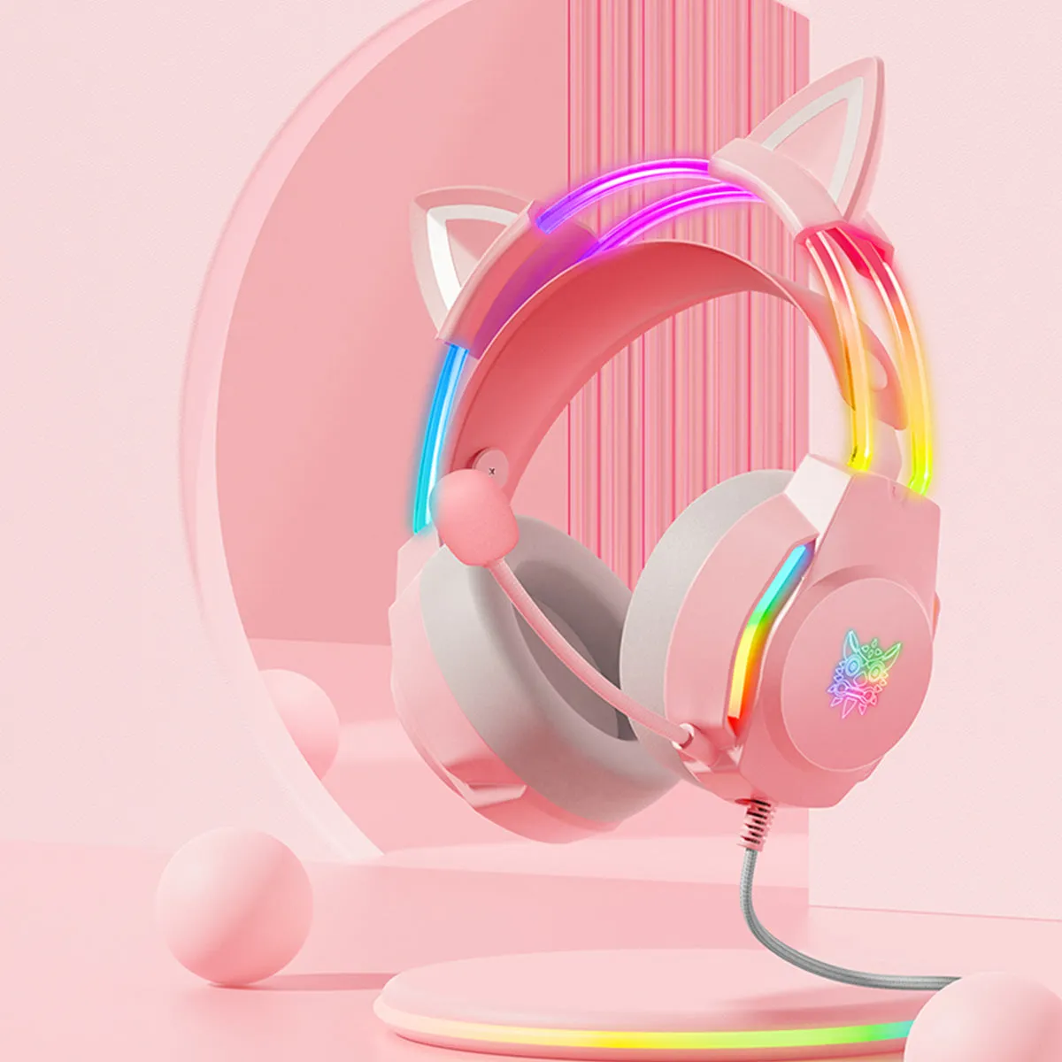 ONIKUMA X26 Cat Ear RGB Wired Gaming Headset