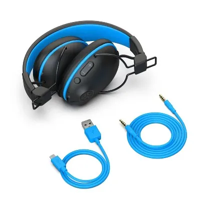 Open Box - JLab Pro Over-Ear Bluetooth Wireless Kids' Headphones - Black/Blue