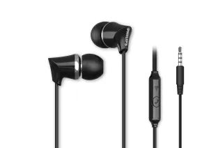 Philips Audio TAE1136 Wired in Ear Earphones with Built in Mic, 10 mm Driver, Powerful bass and Clear Sound