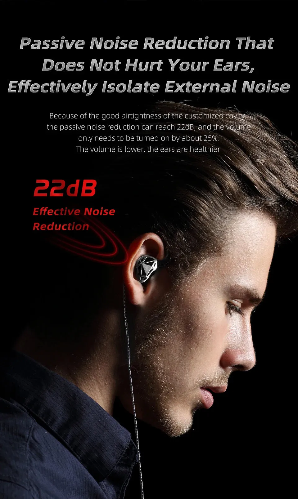 QKZ AK7 Copper Driver Wired Earphones With MIC HiFi Bass Stereo Super Clear Gaming Headset