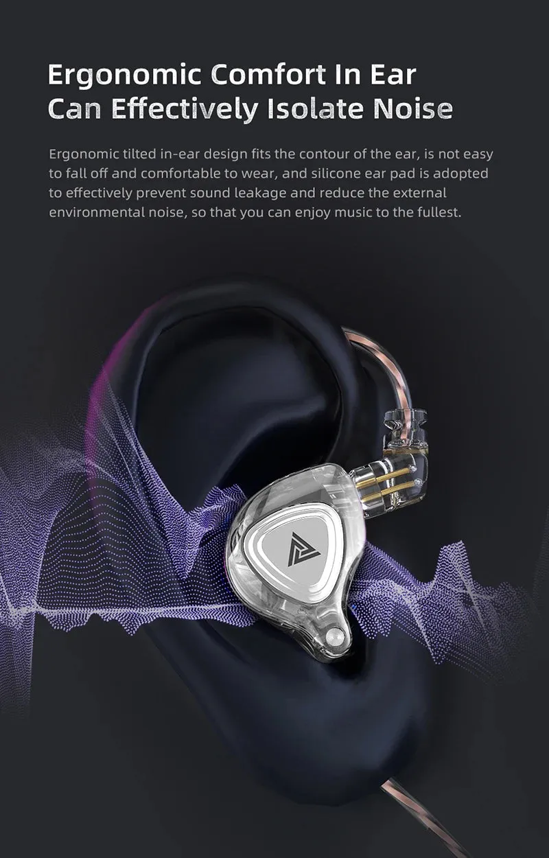 QKZ ZX3 No-Mic Dynamic Earphone In-Ear Monitor HiFi Heavy Bass Wired Headphones Gaming Sports Music Stereo Headsets