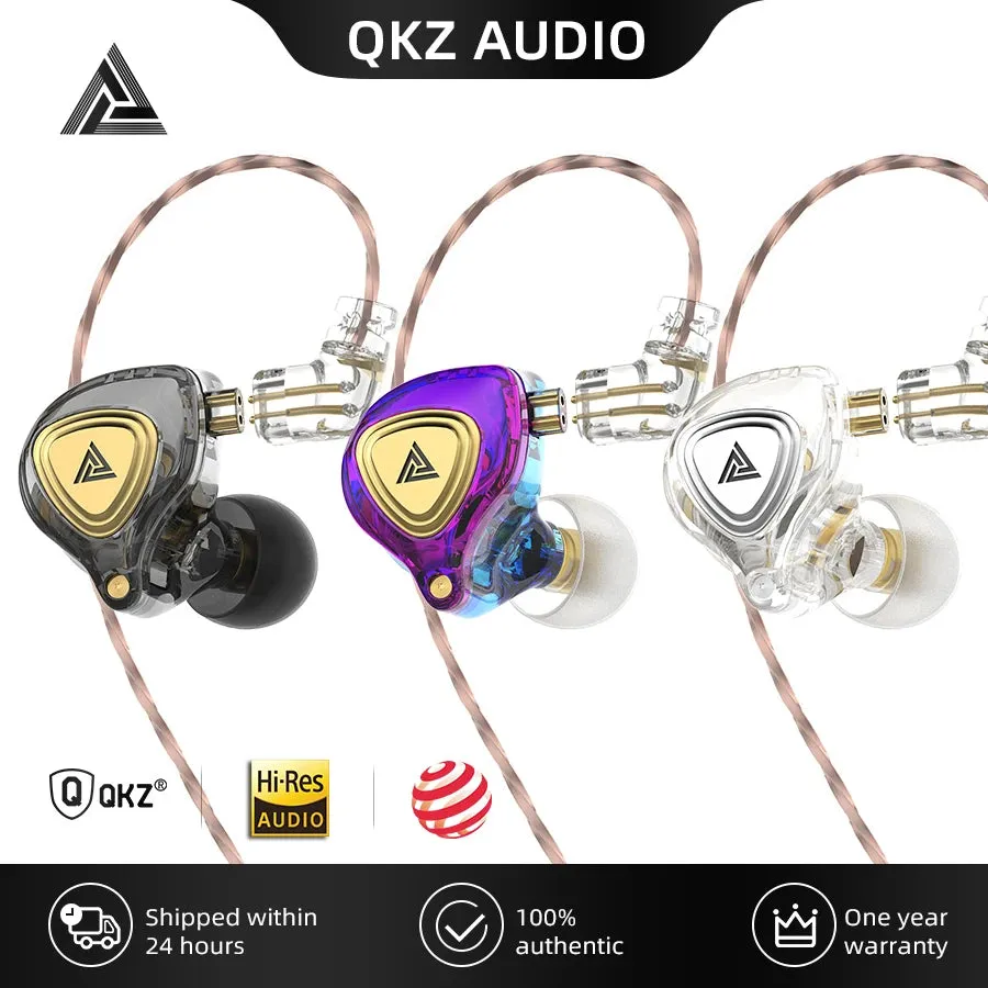 QKZ ZX3 No-Mic Dynamic Earphone In-Ear Monitor HiFi Heavy Bass Wired Headphones Gaming Sports Music Stereo Headsets