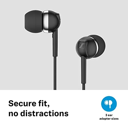 Sennheiser CX 80S in-Ear Wired Headphones with in-line One-Button Smart Remote with Microphone Black