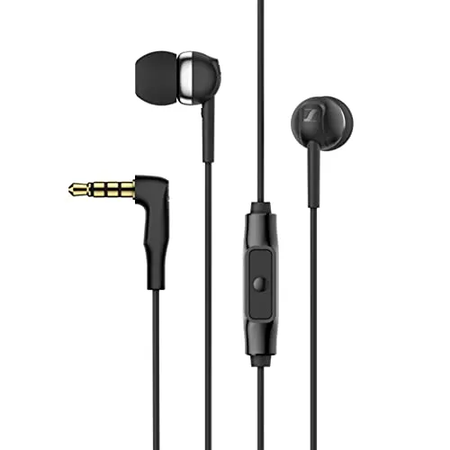 Sennheiser CX 80S in-Ear Wired Headphones with in-line One-Button Smart Remote with Microphone Black