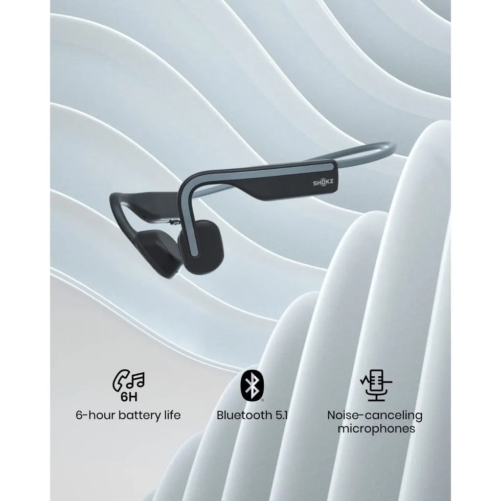 SHOKZ OpenMove (S661)| Open-Ear Bluetooth Sport Headphones - Bone Conduction Wireless Earphones - Sweatproof for Sport