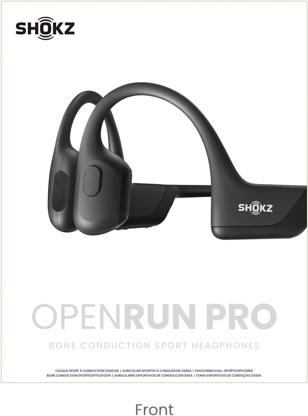 Shokz Openrun Pro Bone Conduction Sports Headphones, Open-Ear Sports Earphones with Mic, Bluetooth Wireless Bone Conduction Headset, IP55 Waterproof