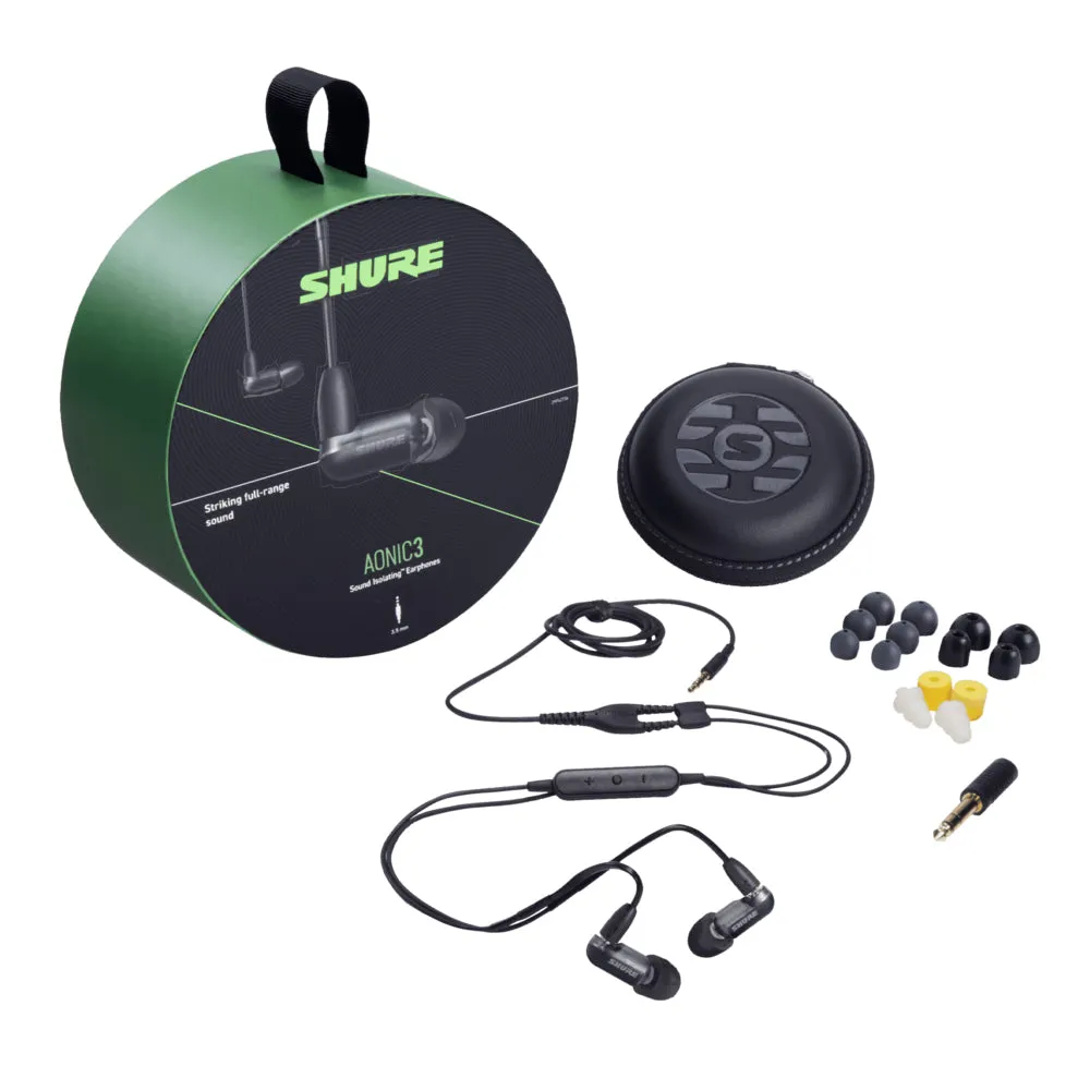 Shure AONIC 3 Wired Sound Isolating Earphones with Remote   Mic (Open box)