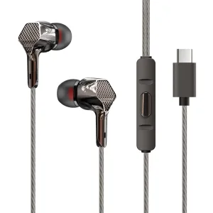 Tunz C2 Wired Earphones | Type-C Connection | Deep Bass, Noise Isolation, HD Mic | Tangle-Free Cable - digifon