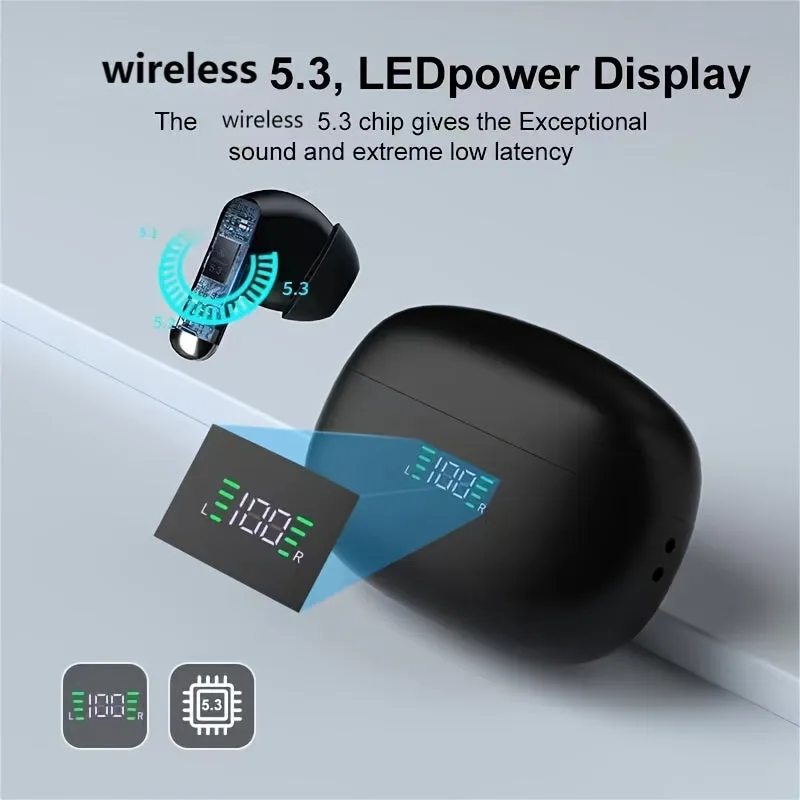 Unleash Freedom Wireless Earbuds with LED Power Display Charging Case