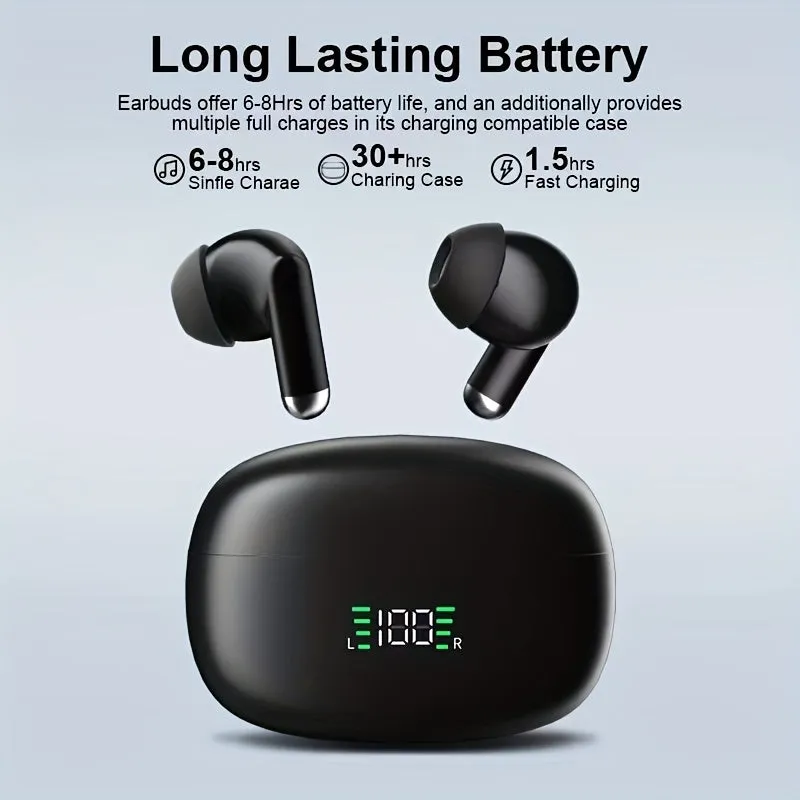 Unleash Freedom Wireless Earbuds with LED Power Display Charging Case