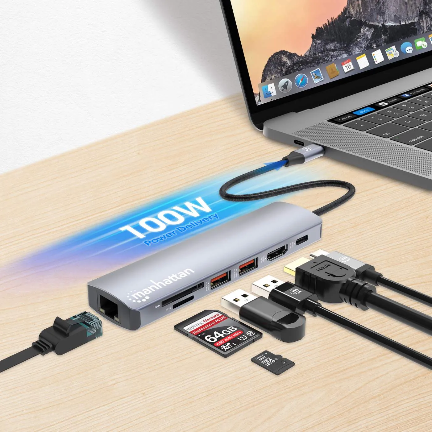 USB-C PD 7-in-1 4K Docking Station / Multiport Hub