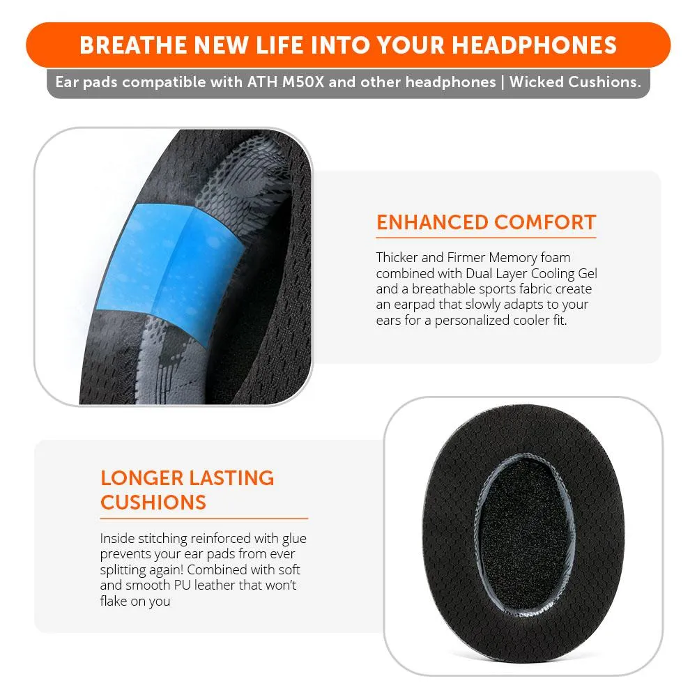 WC FreeZe - Hybrid Cooling Gel Infused Ear Pads for ATH M50X