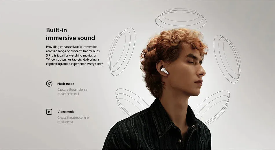 [World Premiere] Global Version Xiaomi Redmi Buds 5 Pro Up to 52dB Active Noise Cancellation 38 Hours Long Battery