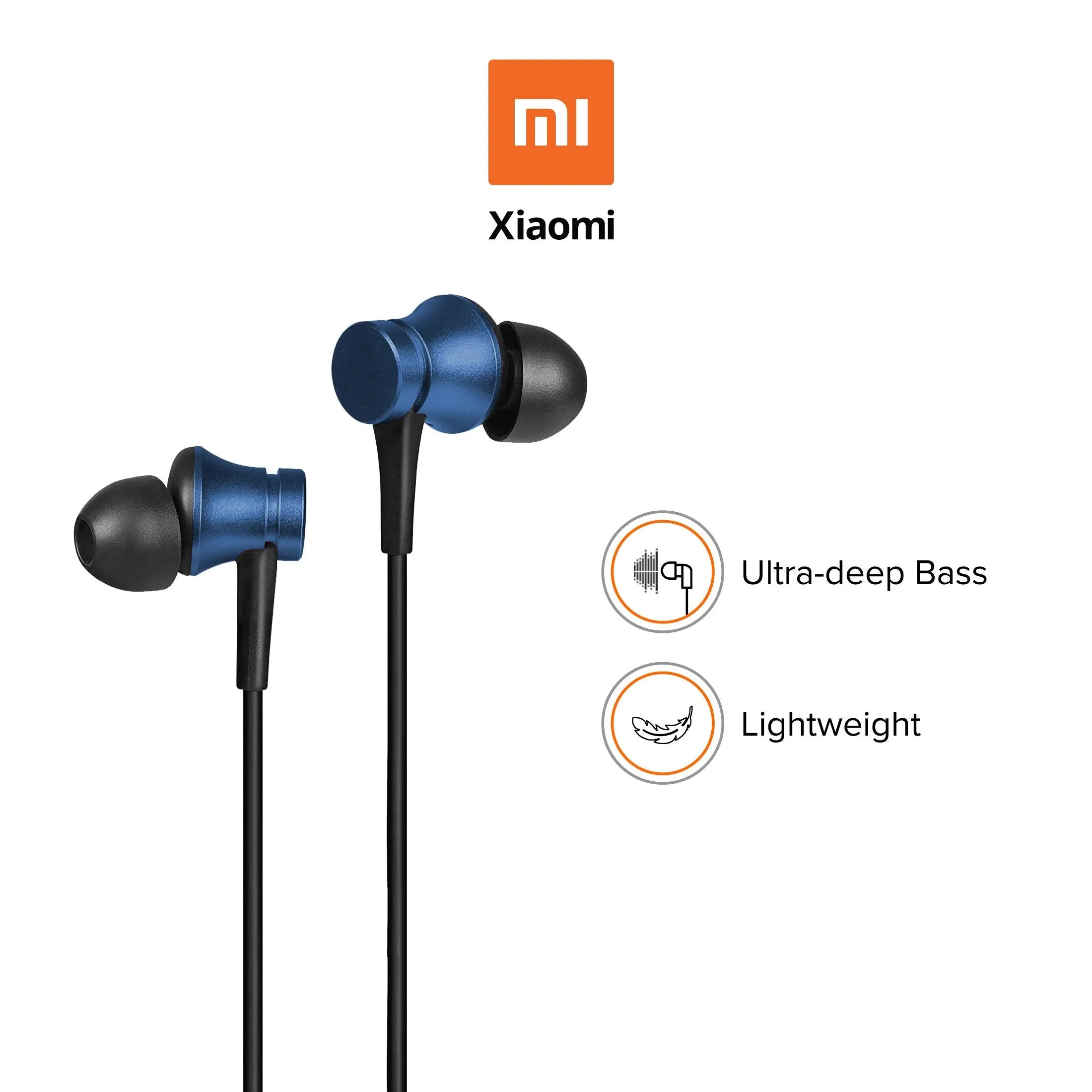 Xiaomi Wired in-Ear Earphones with Mic, Ultra Deep Bass & Metal Sound Chamber (Blue)